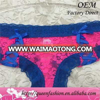 Factory custom Y shape briefs fitness comfortable bikini briefs flower lace slim panties